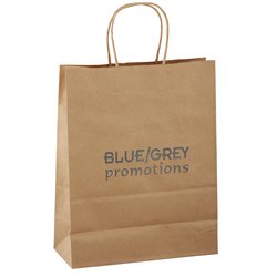 Custom Kraft Paper Brown Shopping Bag - 13 inches x 10 inches