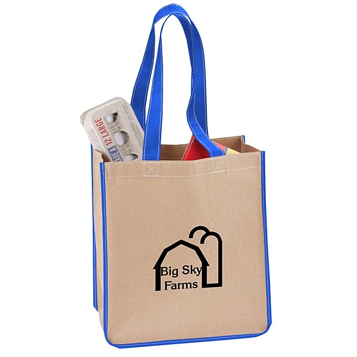Custom V Natural Kraft Sack Tote - Closeout