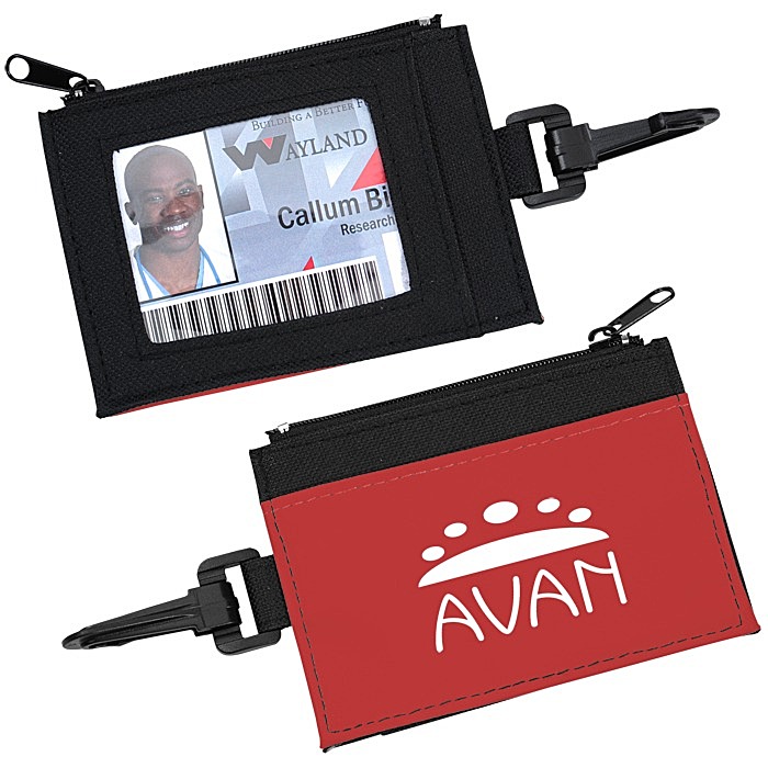 Custom Zip Pouch ID Holder - Black