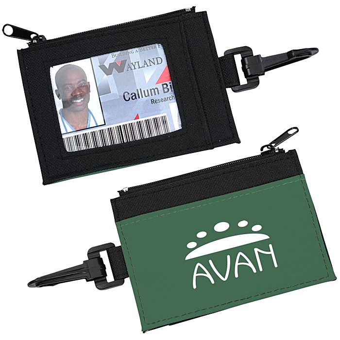Custom Zip Pouch ID Holder - Black