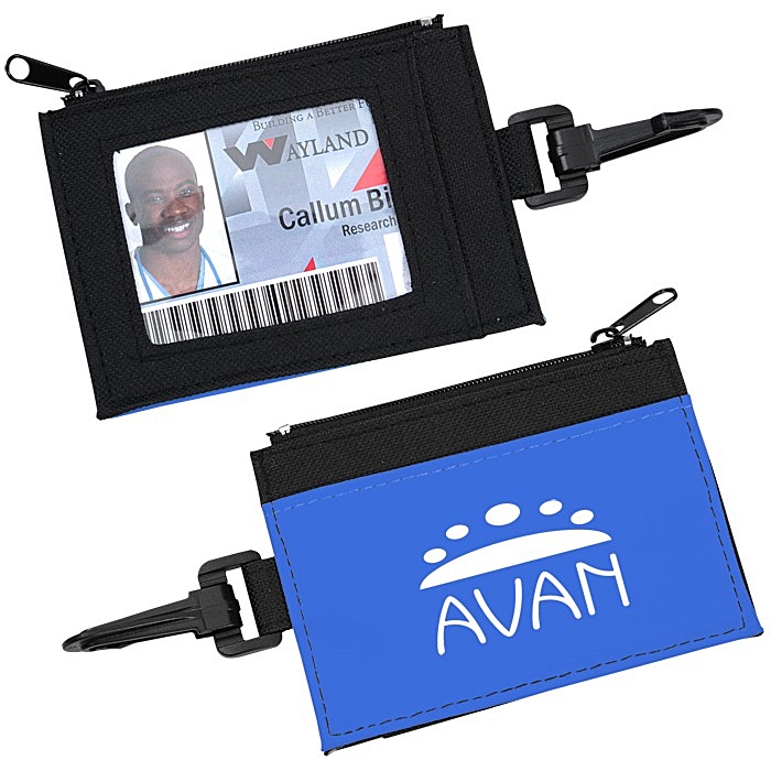 Custom Zip Pouch ID Holder - Black