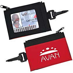 Custom Zip Pouch ID Holder - Black