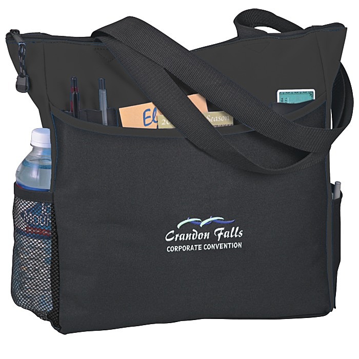 Custom Two-Tone Tote Bag - Embroidered