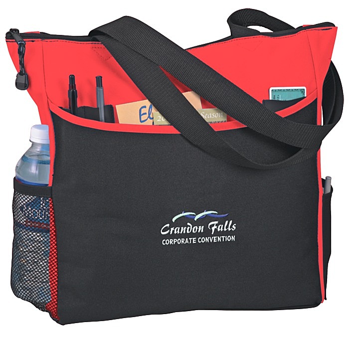 Custom Two-Tone Tote Bag - Embroidered
