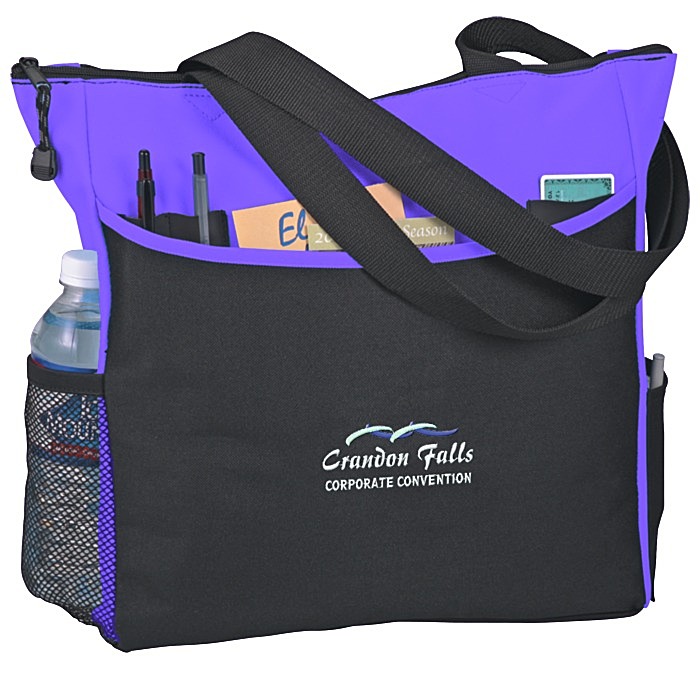 Custom Two-Tone Tote Bag - Embroidered