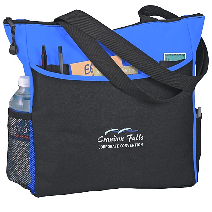 Custom Two-Tone Tote Bag - Embroidered