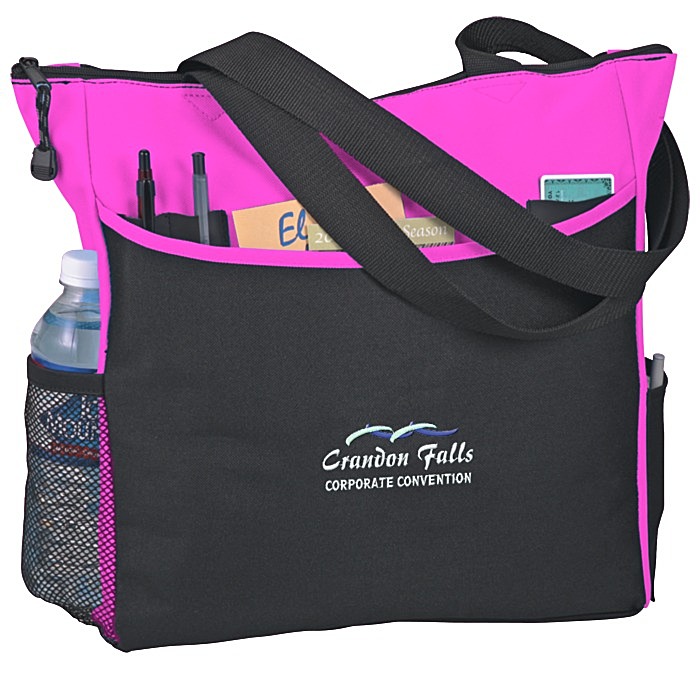 Custom Two-Tone Tote Bag - Embroidered