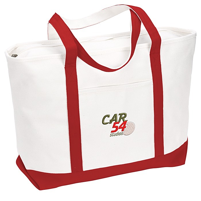 Custom Large Heavyweight Cotton Canvas Tote - Embroidered