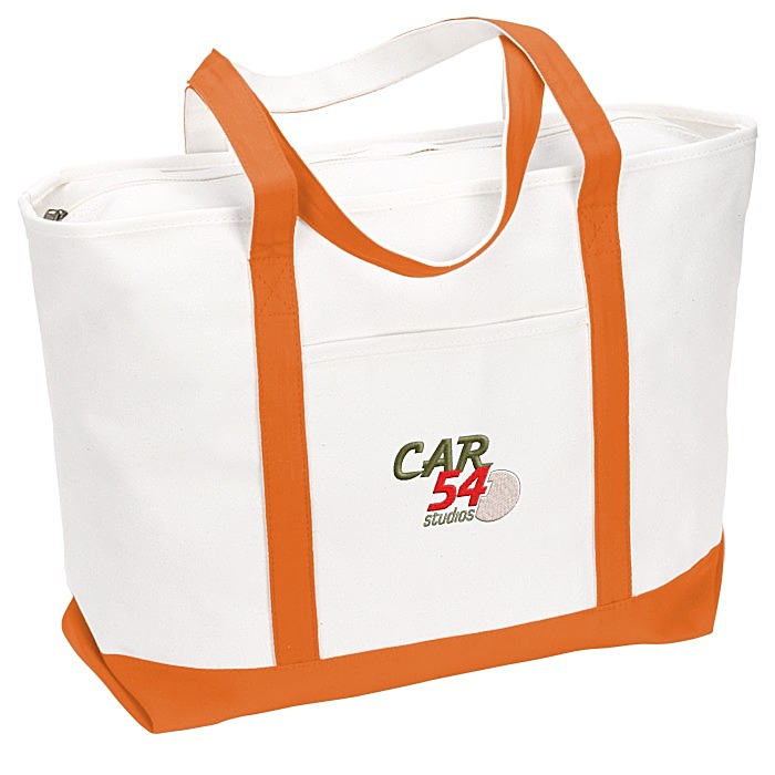 Custom Large Heavyweight Cotton Canvas Tote - Embroidered