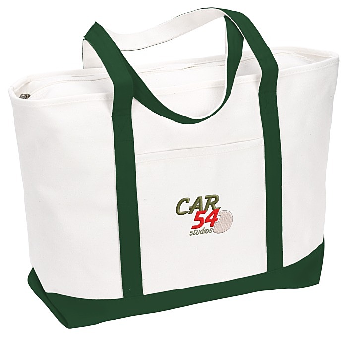 Custom Large Heavyweight Cotton Canvas Tote - Embroidered