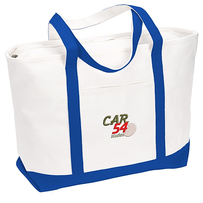 Custom Large Heavyweight Cotton Canvas Tote - Embroidered