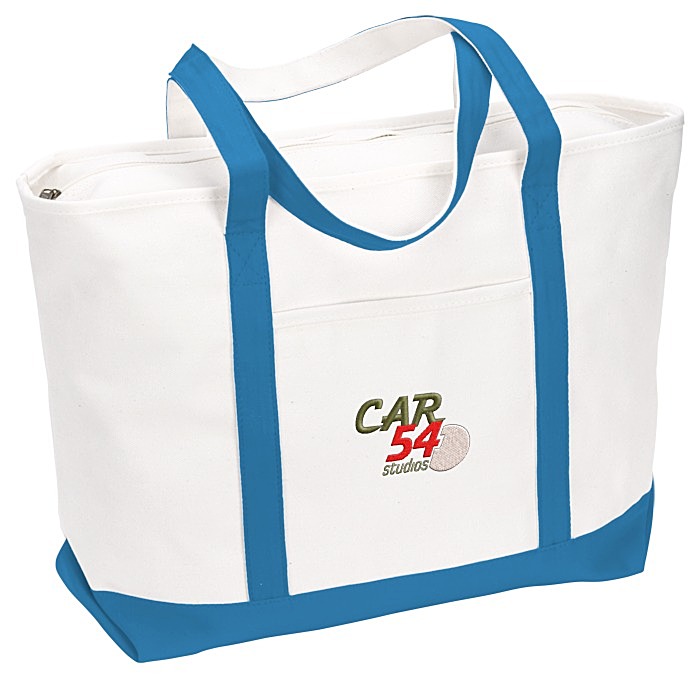 Custom Large Heavyweight Cotton Canvas Tote - Embroidered