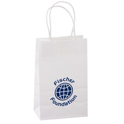 Custom Kraft Paper White Shopping Bag - 8