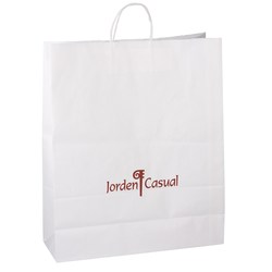 Custom Kraft Paper White Shopping Bag - 19