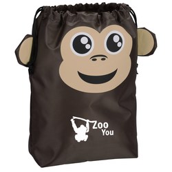 Custom Paws and Claws Drawstring Gift Bag - Monkey