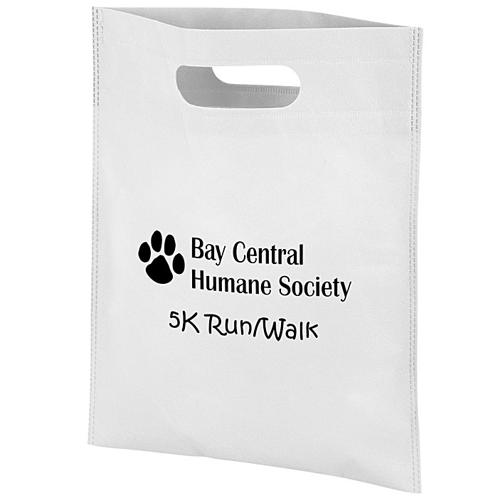 Custom Non-Woven Cut-Out Handle Bag - 14 inches x 11 inches