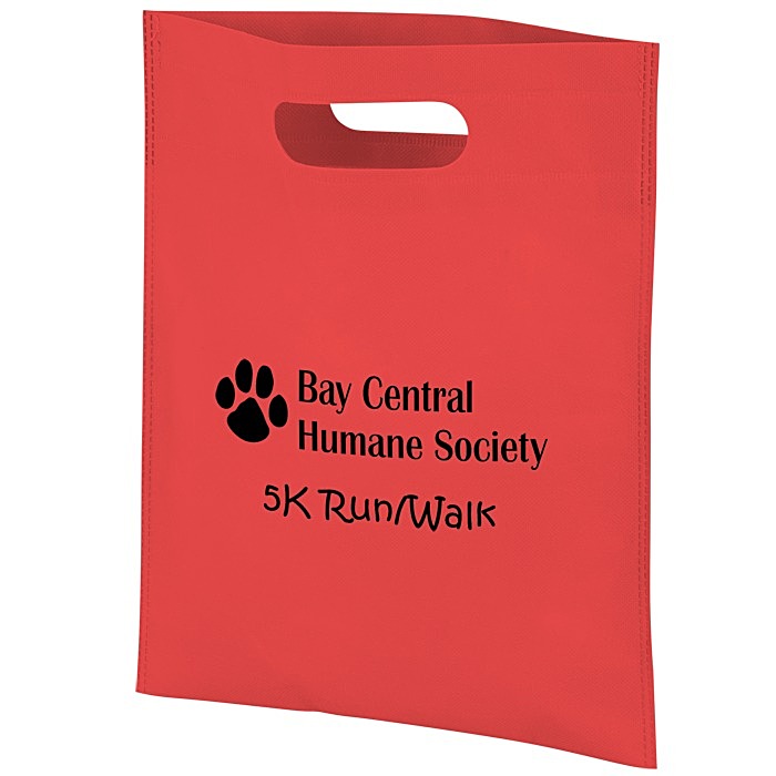 Custom Non-Woven Cut-Out Handle Bag - 14 inches x 11 inches
