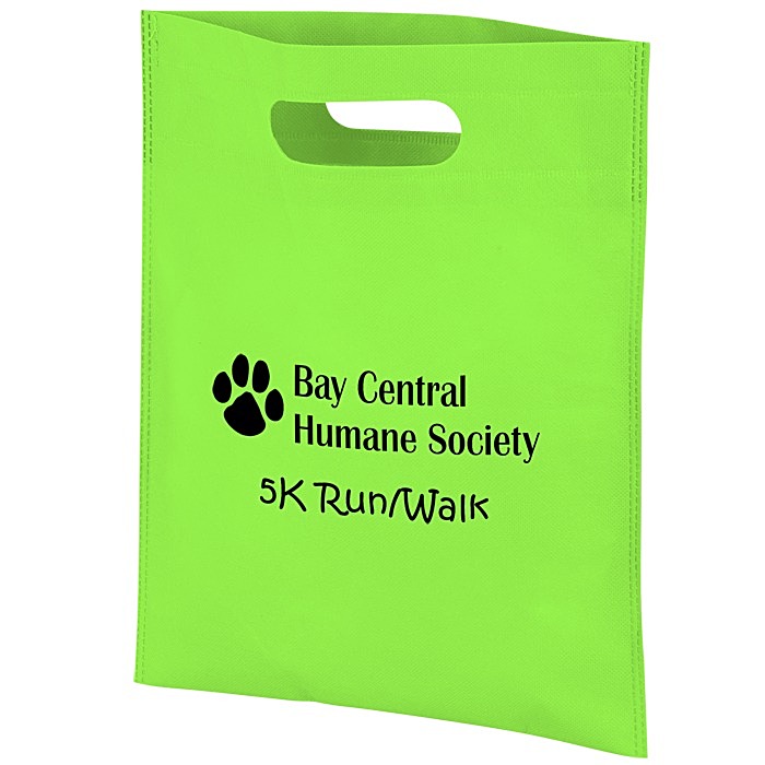 Custom Non-Woven Cut-Out Handle Bag - 14 inches x 11 inches