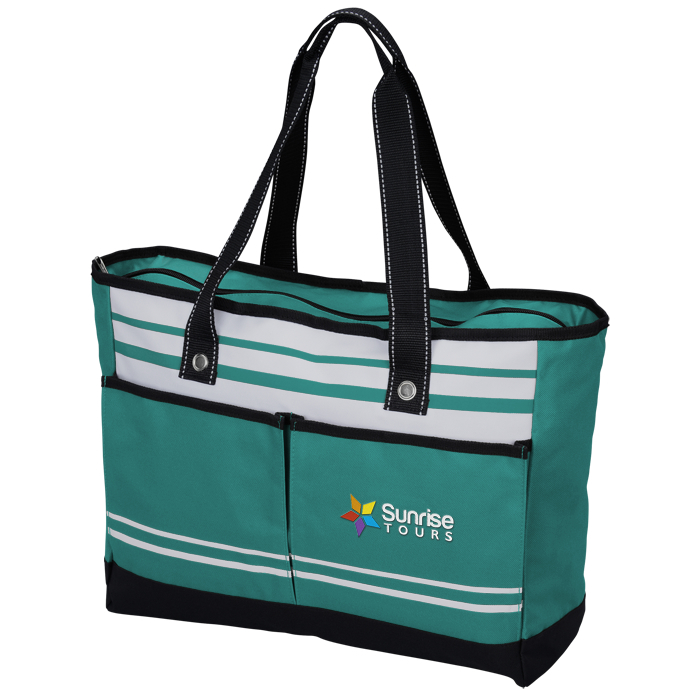 Custom Striped Bonita Tote - Embroidered