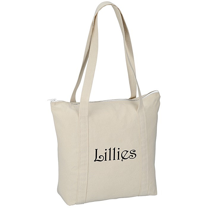 Custom Chroma Zip 10-oz Cotton Tote - 13 inches x 15 inches