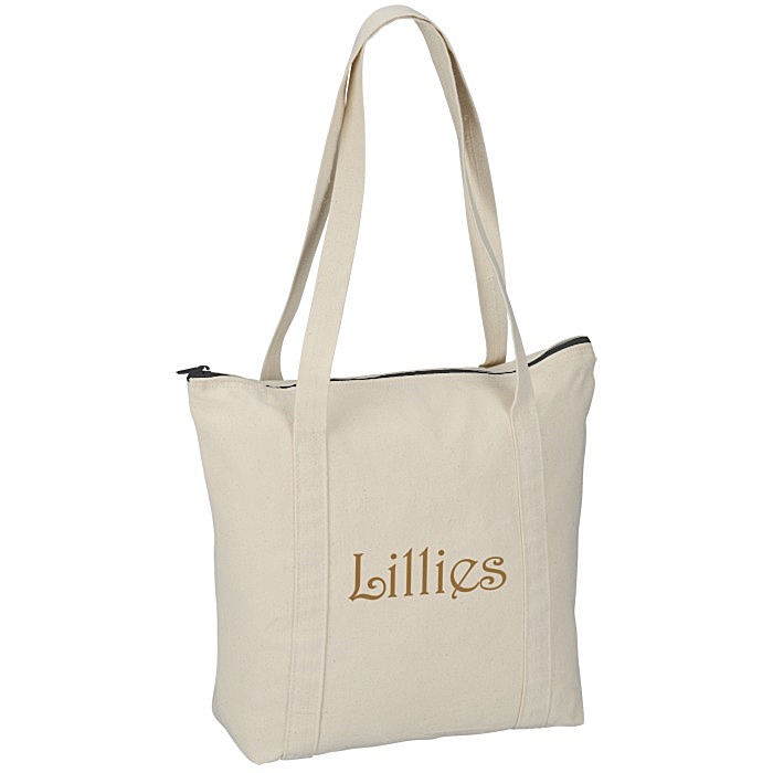 Custom Chroma Zip 10-oz Cotton Tote - 13 inches x 15 inches