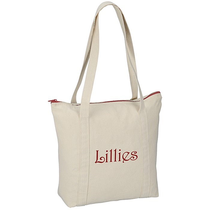 Custom Chroma Zip 10-oz Cotton Tote - 13 inches x 15 inches