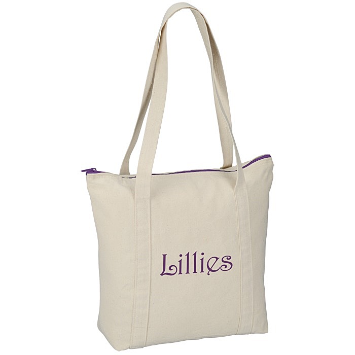 Custom Chroma Zip 10-oz Cotton Tote - 13 inches x 15 inches