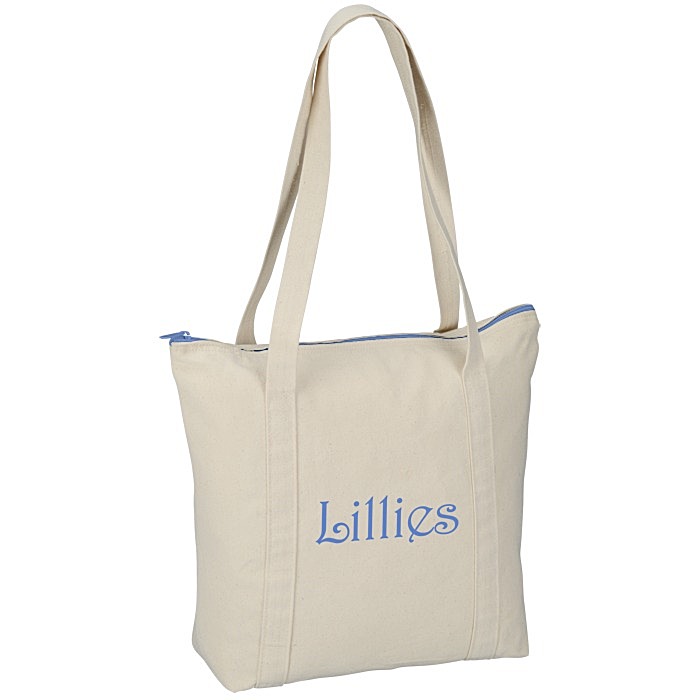 Custom Chroma Zip 10-oz Cotton Tote - 13 inches x 15 inches