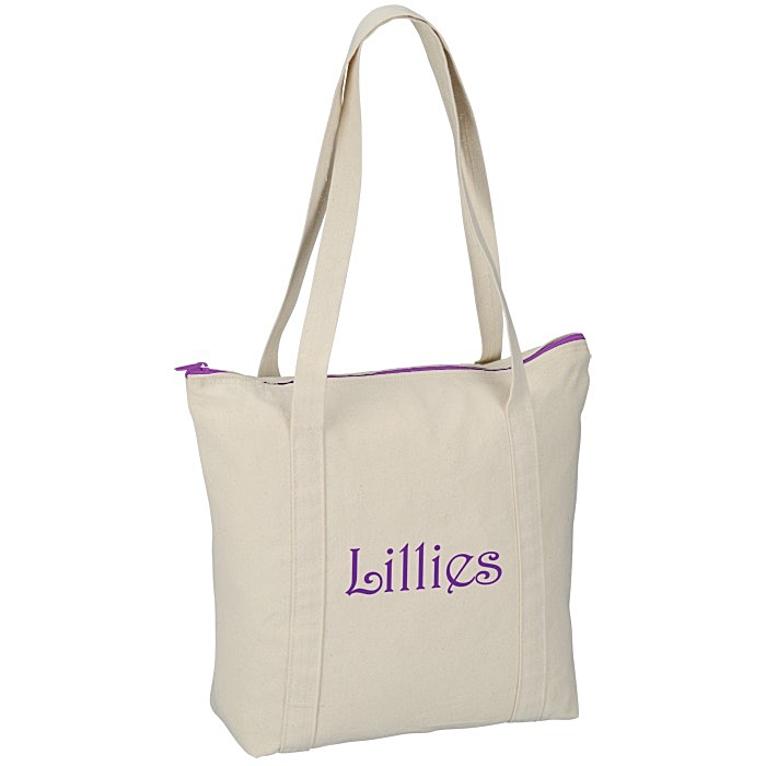 Custom Chroma Zip 10-oz Cotton Tote - 13 inches x 15 inches