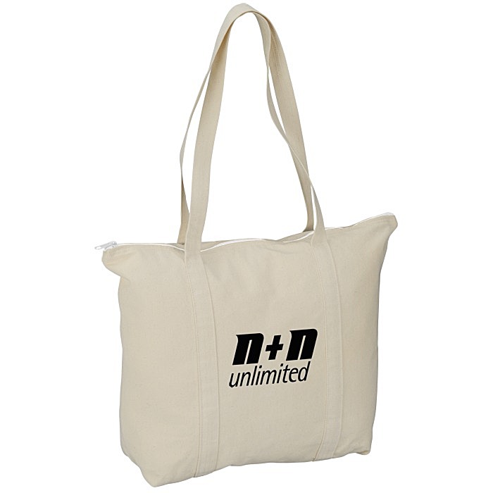 Custom Chroma Zip 10-oz Cotton Tote - 15 inches x 17 1/2 inches