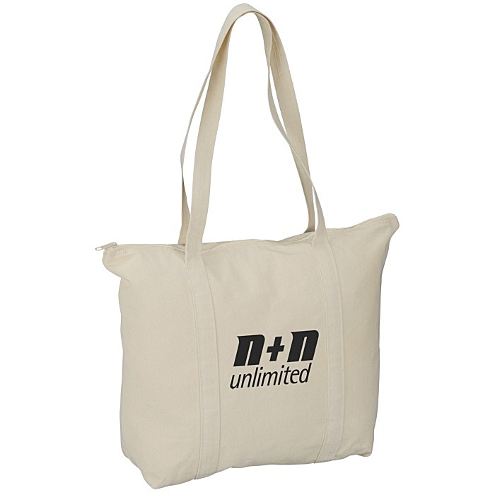 Custom Chroma Zip 10-oz Cotton Tote - 15 inches x 17 1/2 inches