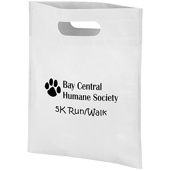 Custom Non-Woven Cut-Out Handle Bag - 14 inches x 11 inches - 24 hr