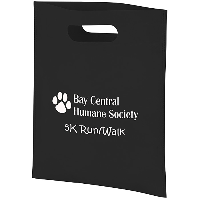 Custom Non-Woven Cut-Out Handle Bag - 14 inches x 11 inches - 24 hr