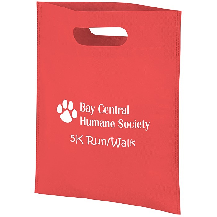 Custom Non-Woven Cut-Out Handle Bag - 14 inches x 11 inches - 24 hr