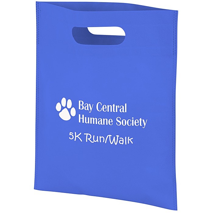 Custom Non-Woven Cut-Out Handle Bag - 14 inches x 11 inches - 24 hr