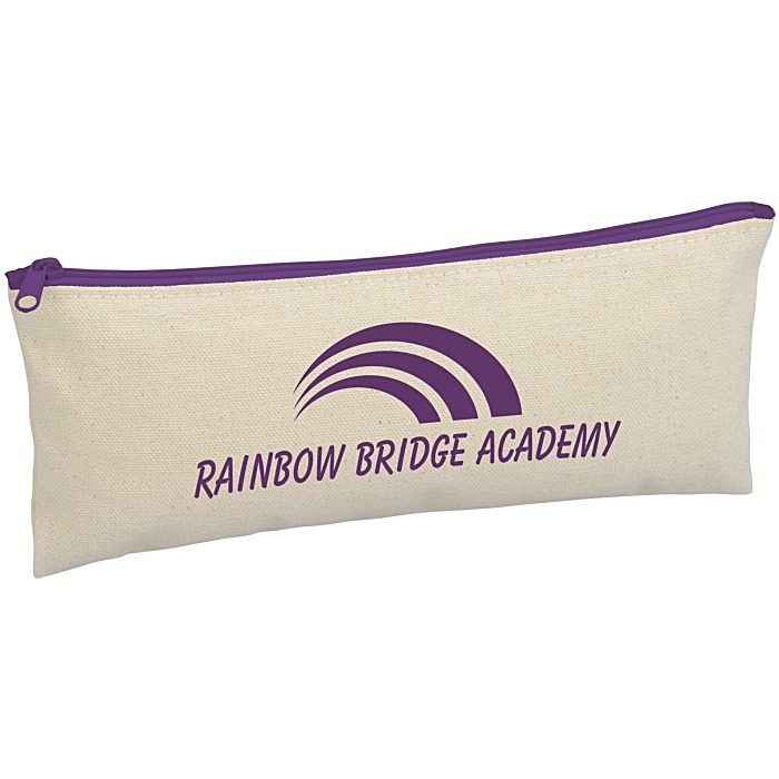Custom Chroma Zip Cotton Pouch - 4 inches x 9 3/4 inches