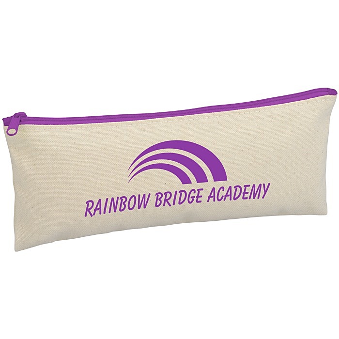 Custom Chroma Zip Cotton Pouch - 4 inches x 9 3/4 inches