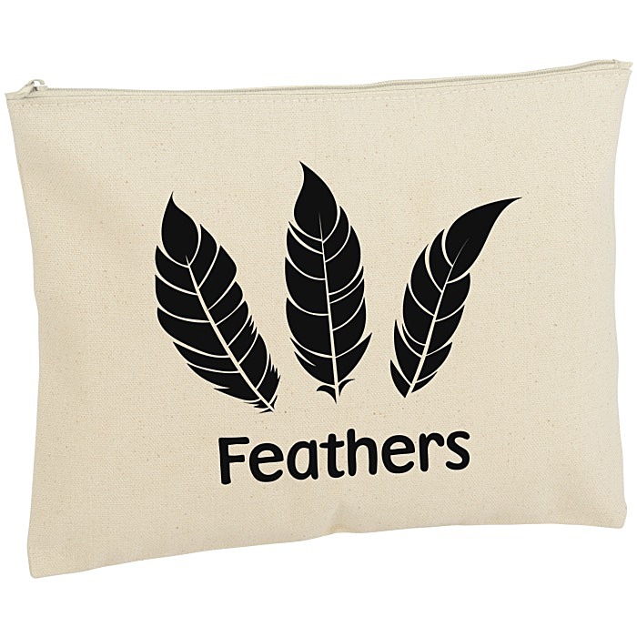 Custom Chroma Zip Cotton Pouch - 8 3/4 inches x 11 inches
