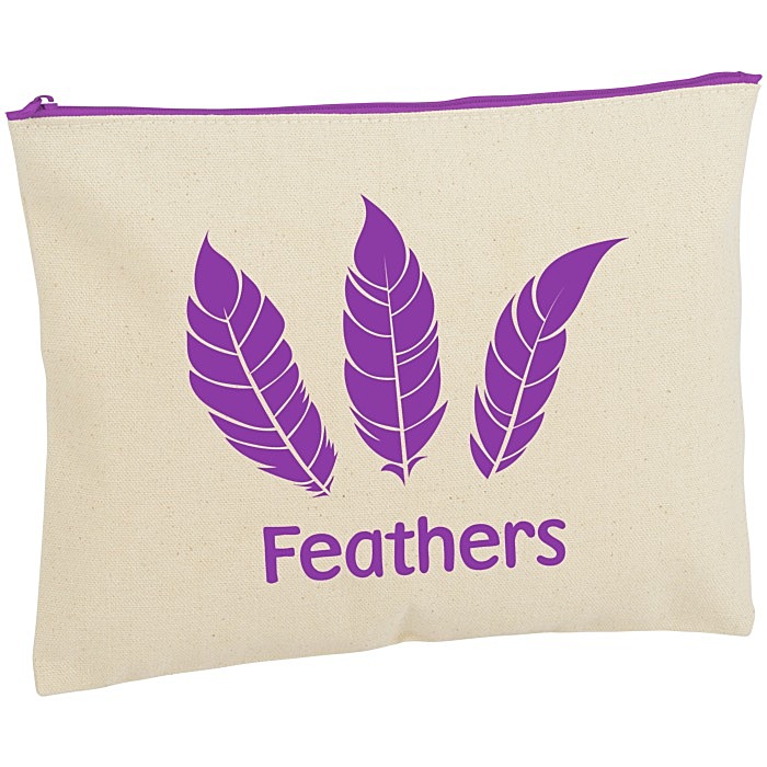 Custom Chroma Zip Cotton Pouch - 8 3/4 inches x 11 inches