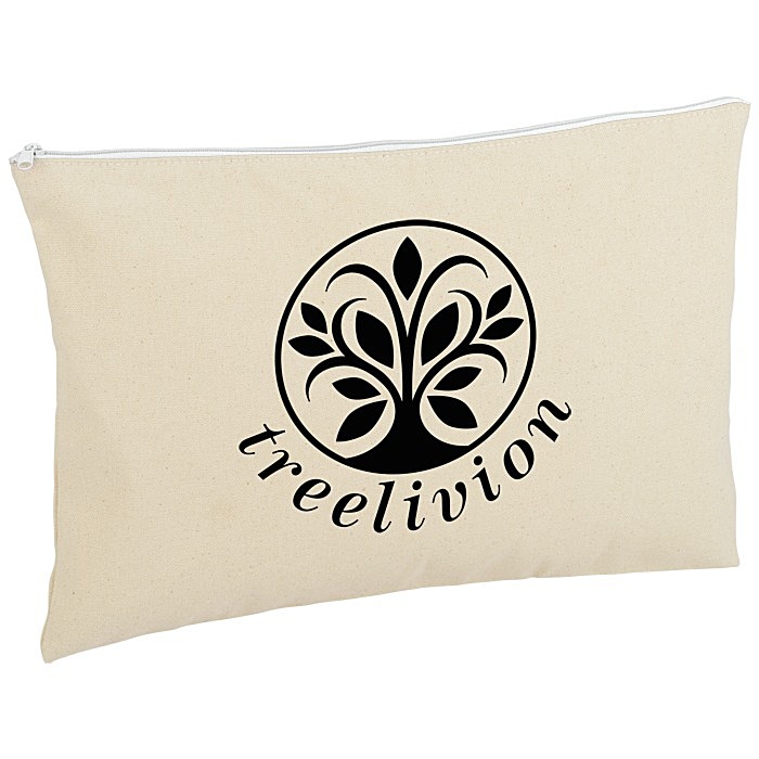 Custom Chroma Zip Cotton Pouch - 10 3/4 inches x 15 3/4 inches
