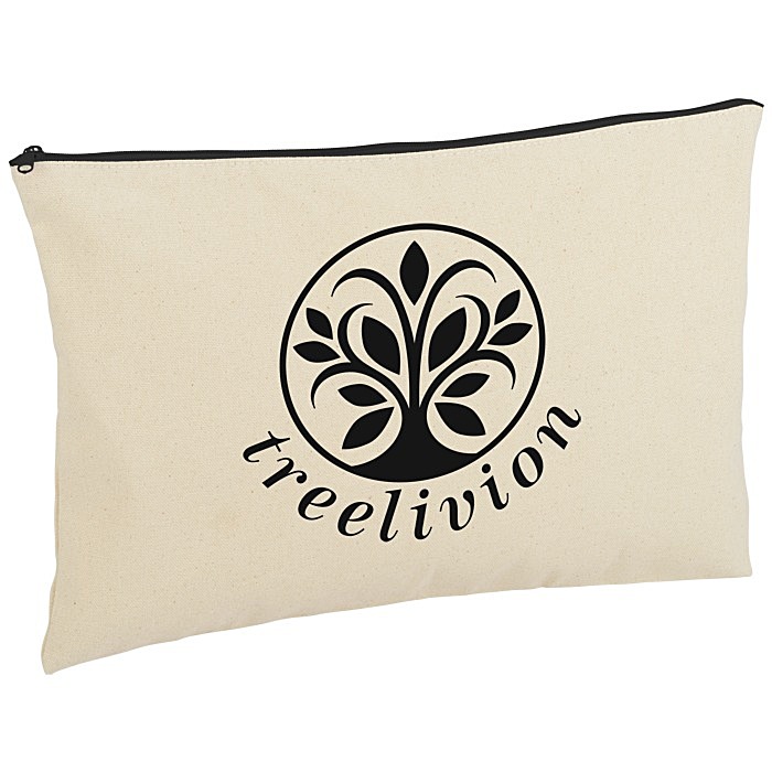 Custom Chroma Zip Cotton Pouch - 10 3/4 inches x 15 3/4 inches