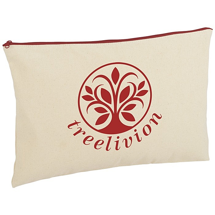 Custom Chroma Zip Cotton Pouch - 10 3/4 inches x 15 3/4 inches
