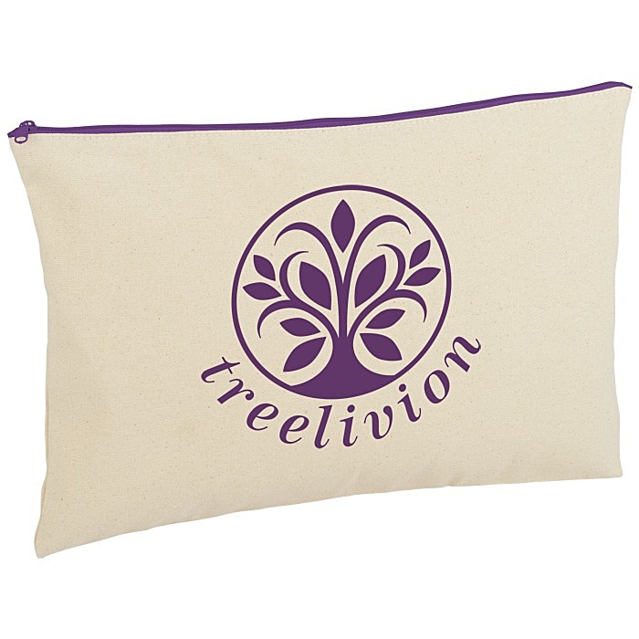 Custom Chroma Zip Cotton Pouch - 10 3/4 inches x 15 3/4 inches