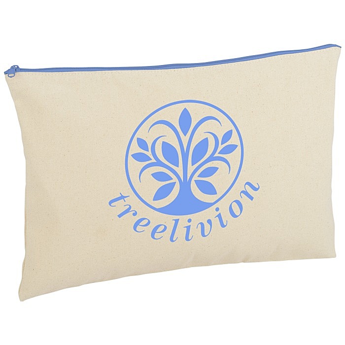 Custom Chroma Zip Cotton Pouch - 10 3/4 inches x 15 3/4 inches