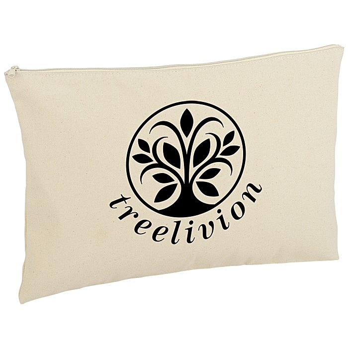 Custom Chroma Zip Cotton Pouch - 10 3/4 inches x 15 3/4 inches