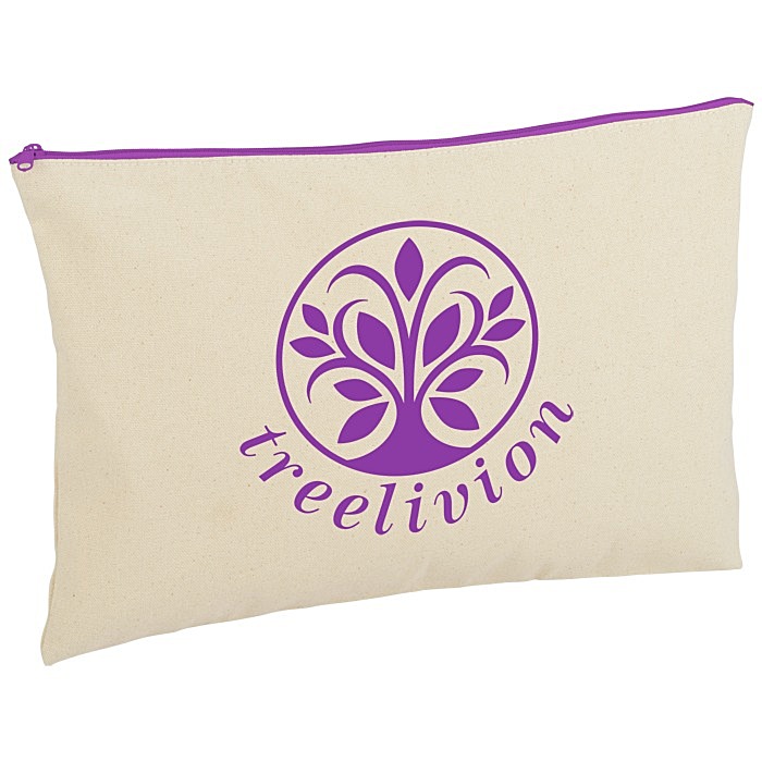 Custom Chroma Zip Cotton Pouch - 10 3/4 inches x 15 3/4 inches