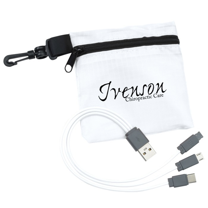 Custom Ripstop Pouch with 3-in-1 Charging Cable