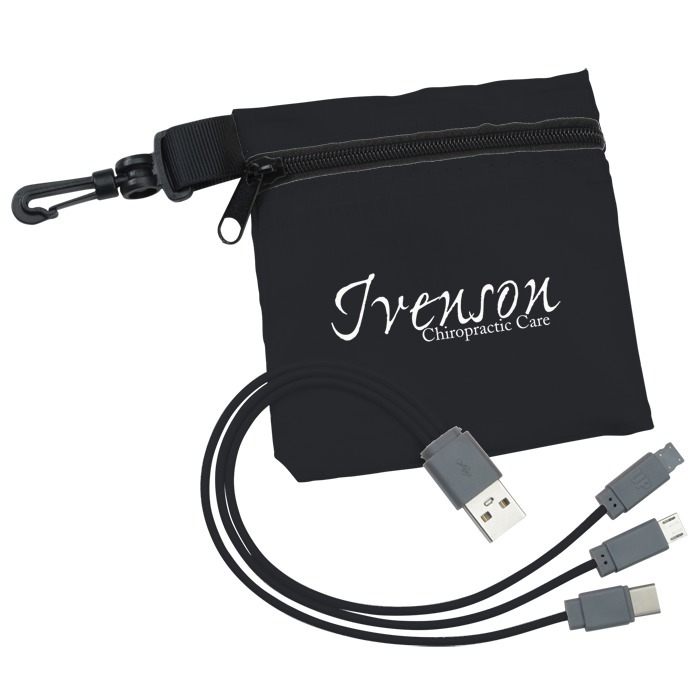 Custom Ripstop Pouch with 3-in-1 Charging Cable