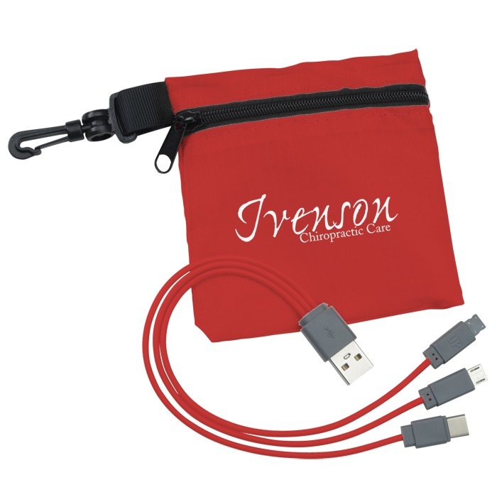 Custom Ripstop Pouch with 3-in-1 Charging Cable