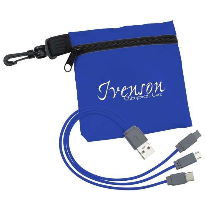 Custom Ripstop Pouch with 3-in-1 Charging Cable